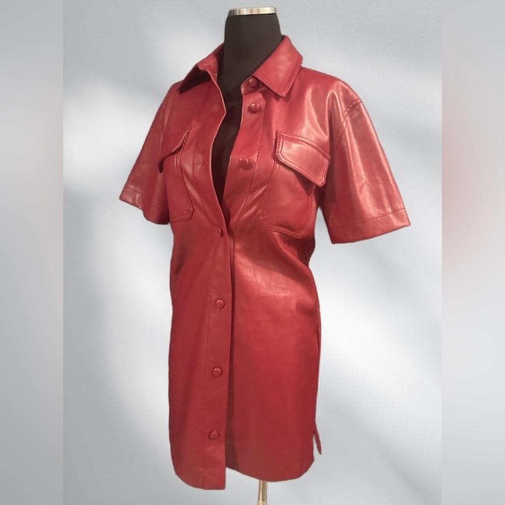 7 for all mankind faux leather dress